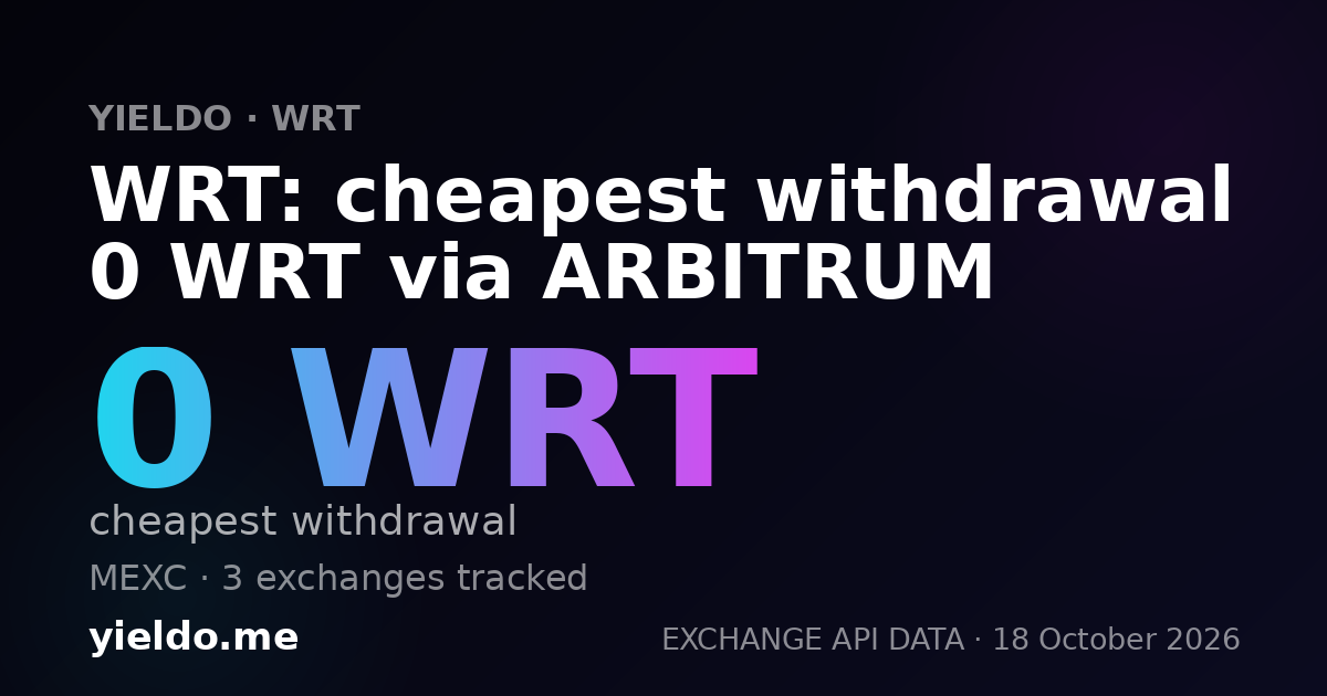 WRT: cheapest withdrawal 0 WRT via ARBITRUM