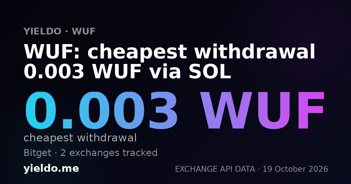WUF: cheapest withdrawal 0.003 WUF via SOL