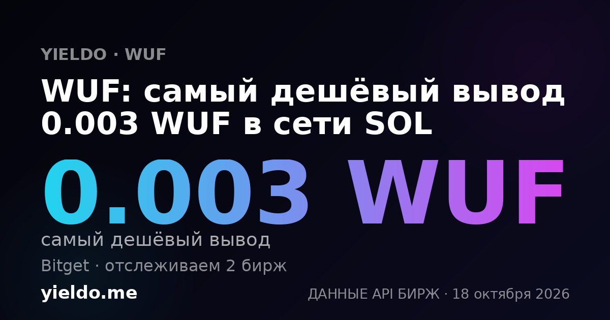 WUF: самый дешёвый вывод 0.003 WUF в сети SOL