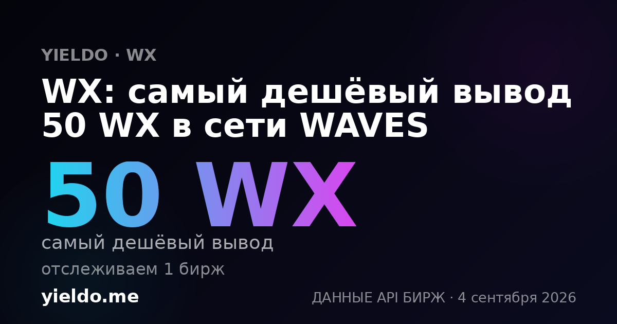 WX: самый дешёвый вывод 50 WX в сети WAVES