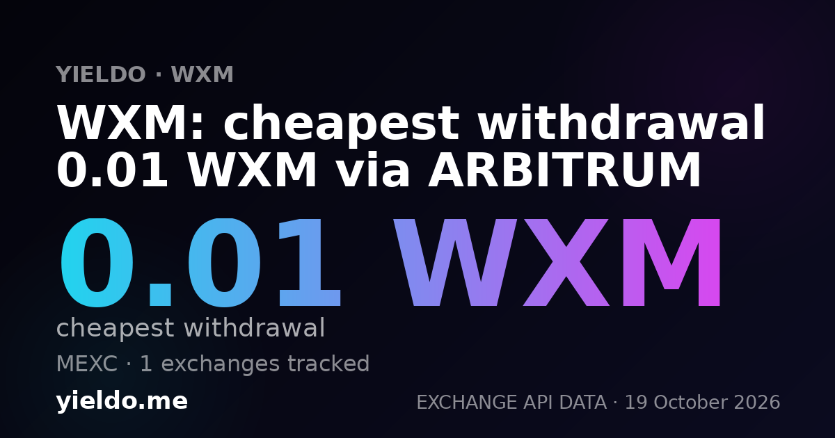 WXM: cheapest withdrawal 0.01 WXM via ARBITRUM