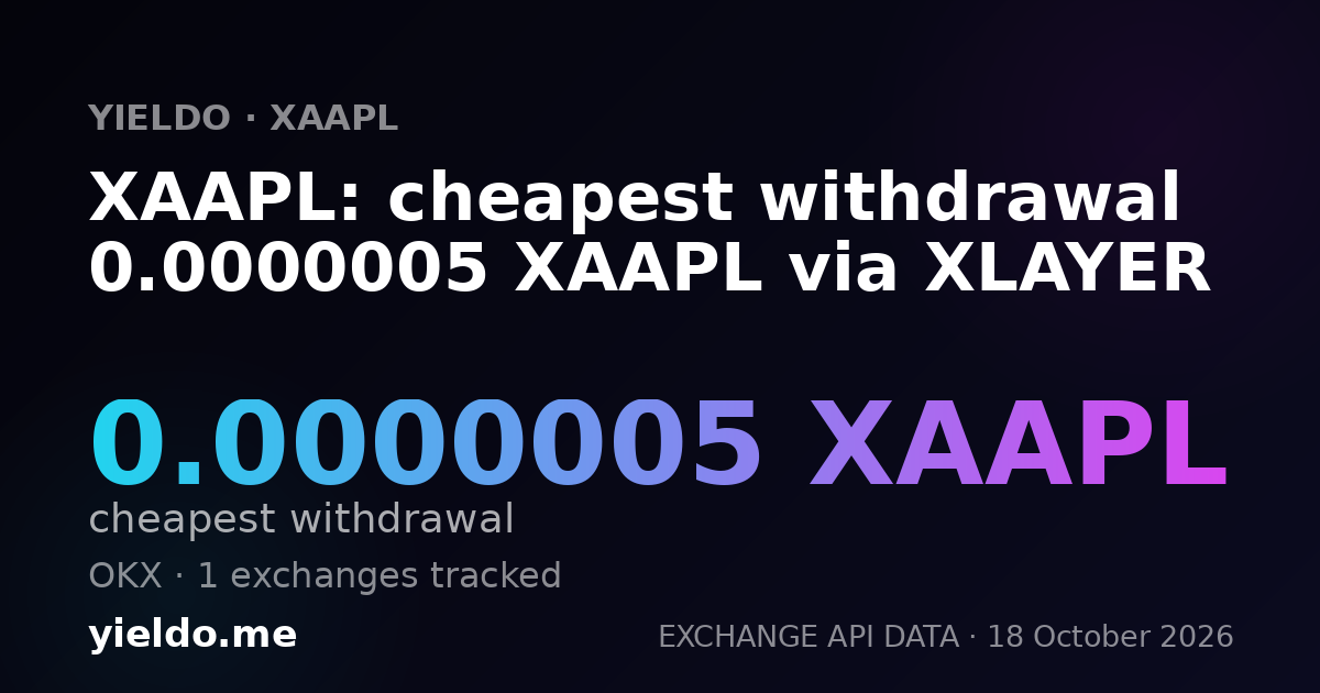 XAAPL: cheapest withdrawal 0.00000051 XAAPL via XLAYER