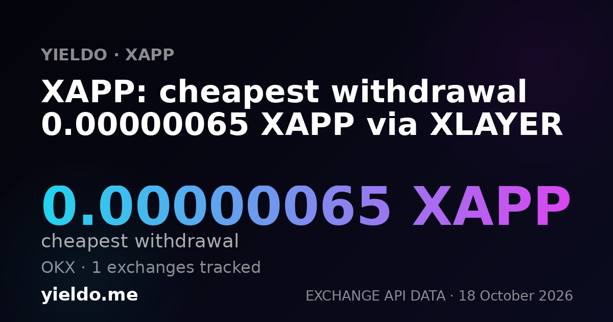 XAPP: cheapest withdrawal 0.00000065 XAPP via XLAYER