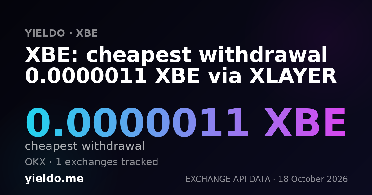XBE: cheapest withdrawal 0.0000011 XBE via XLAYER