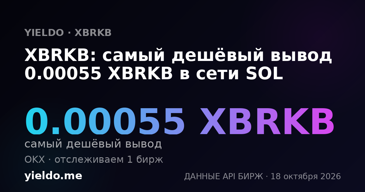 XBRKB: самый дешёвый вывод 0.00055 XBRKB в сети SOL