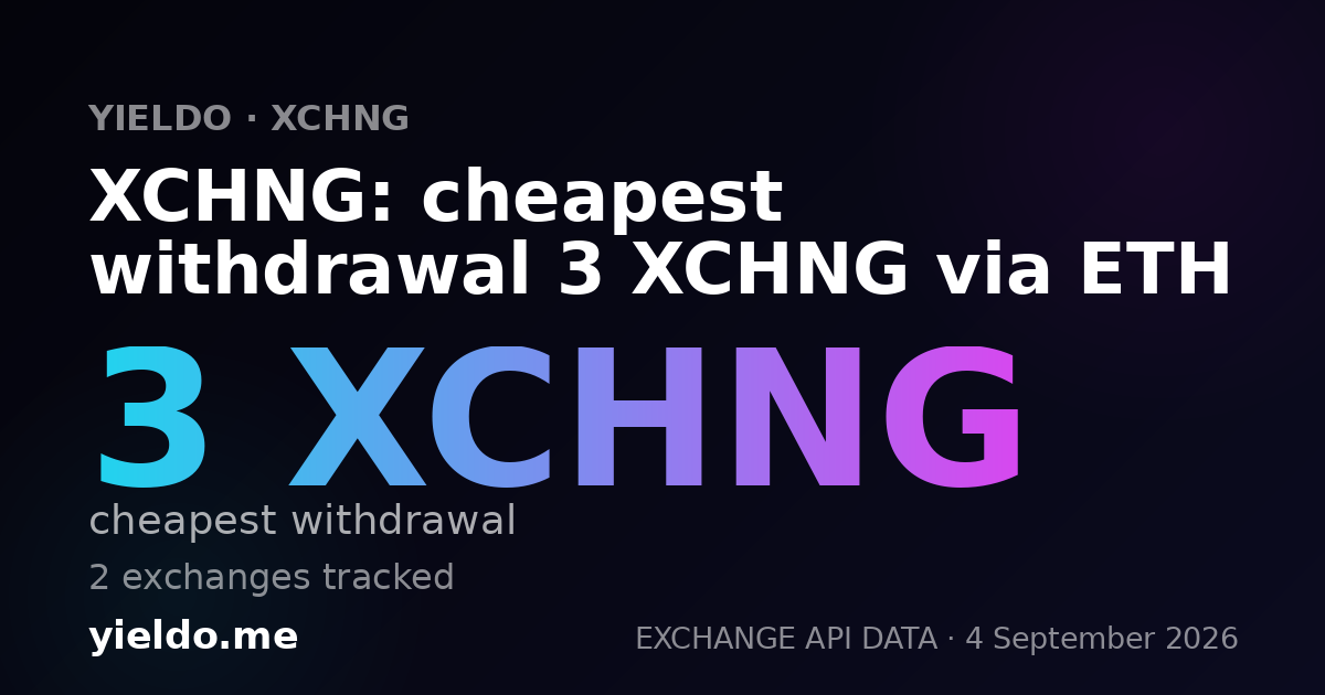 XCHNG: cheapest withdrawal 3 XCHNG via ETH