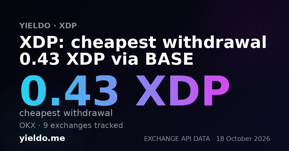 XDP: cheapest withdrawal 0.24 XDP via BASE