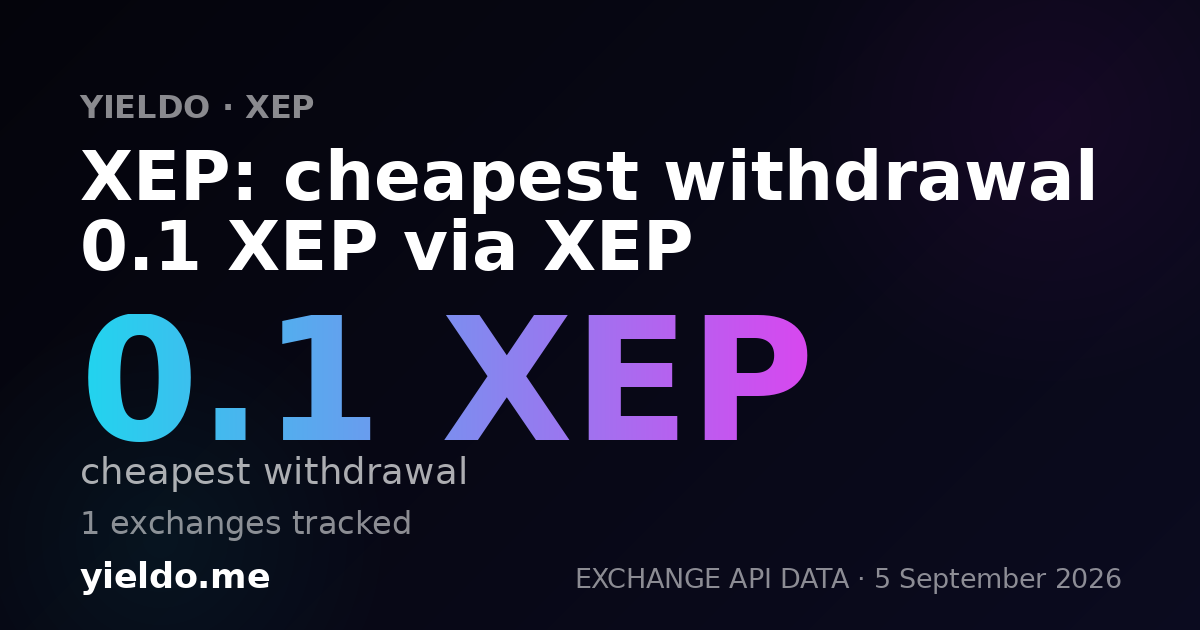 XEP: cheapest withdrawal 0.1 XEP via XEP