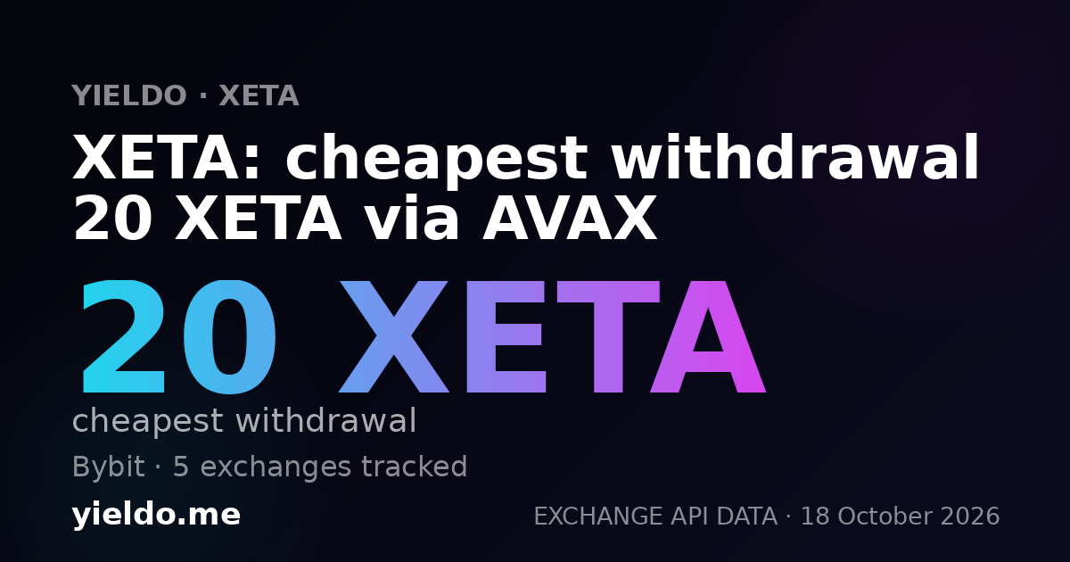 XETA: cheapest withdrawal 20 XETA via AVAX