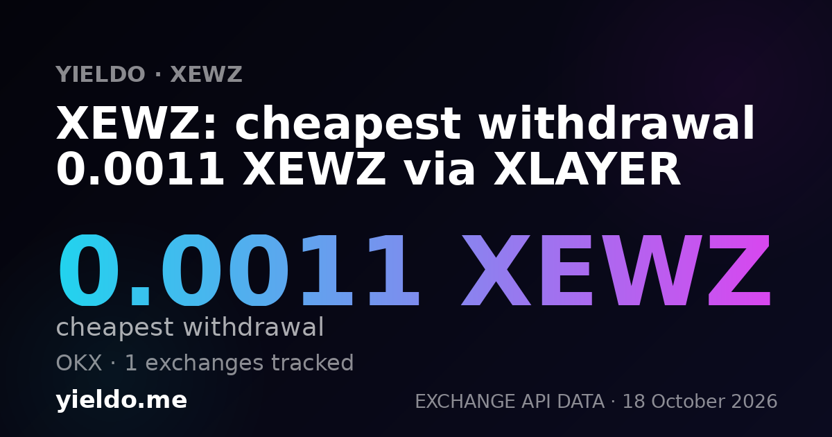 XEWZ: cheapest withdrawal 0.0011 XEWZ via XLAYER