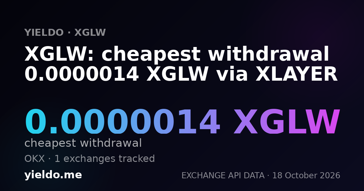 XGLW: cheapest withdrawal 0.0000014 XGLW via XLAYER