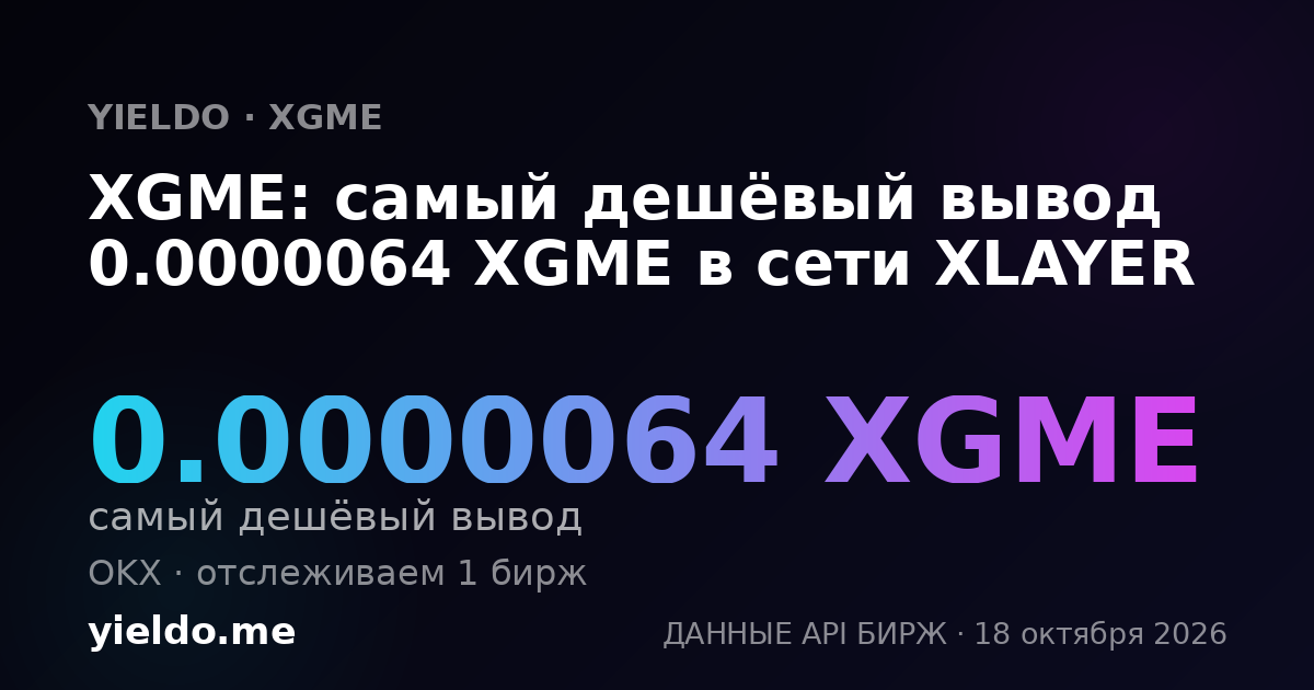 XGME: самый дешёвый вывод 0.0000064 XGME в сети XLAYER