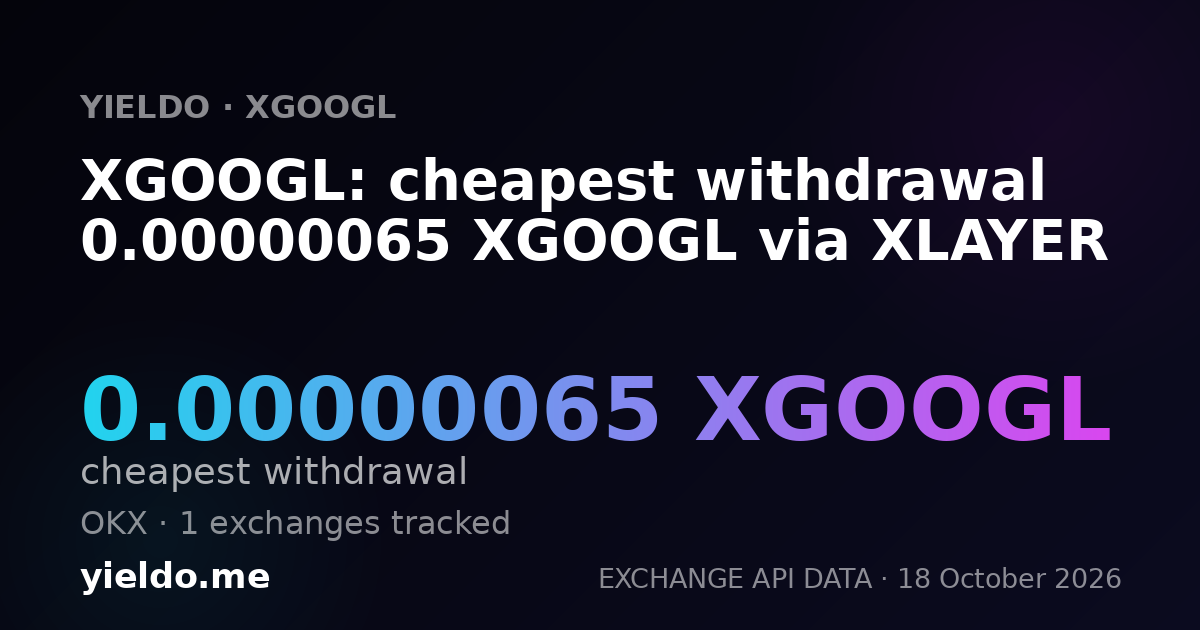 XGOOGL: cheapest withdrawal 0.00000062 XGOOGL via XLAYER