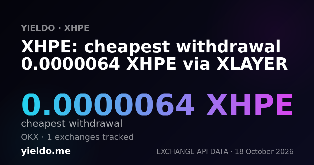 XHPE: cheapest withdrawal 0.0000064 XHPE via XLAYER