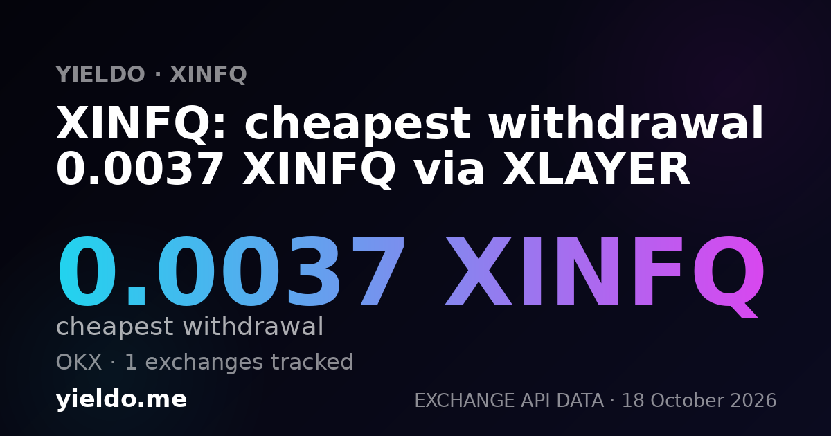 XINFQ: cheapest withdrawal 0.0036 XINFQ via XLAYER