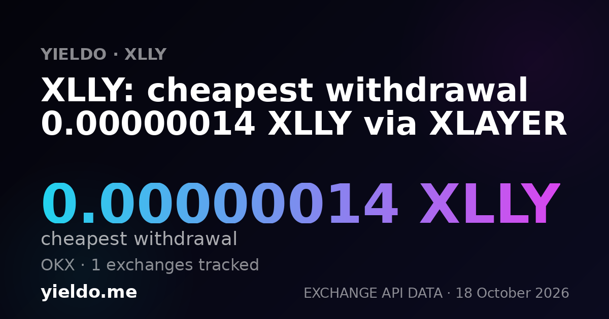 XLLY: cheapest withdrawal 0.00000014 XLLY via XLAYER