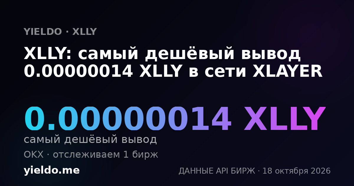 XLLY: самый дешёвый вывод 0.00000014 XLLY в сети XLAYER