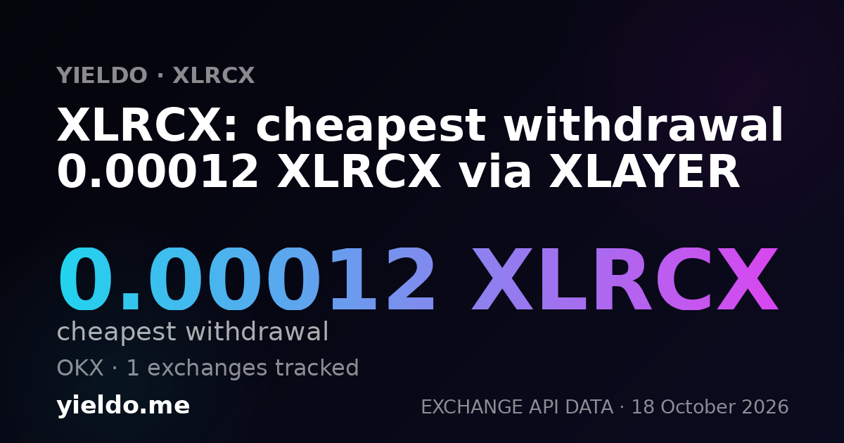 XLRCX: cheapest withdrawal 0.00012 XLRCX via XLAYER