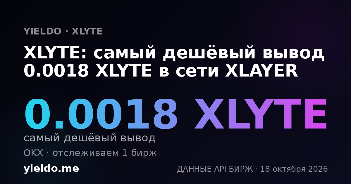 XLYTE: самый дешёвый вывод 0.0018 XLYTE в сети XLAYER