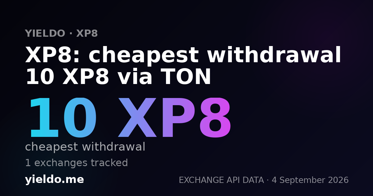 XP8: cheapest withdrawal 10 XP8 via TON
