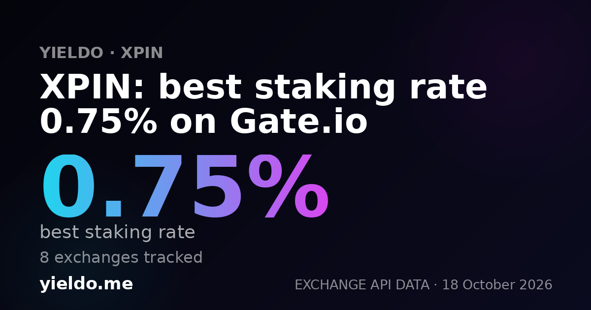 XPIN: best staking rate 0.77% on Gate.io