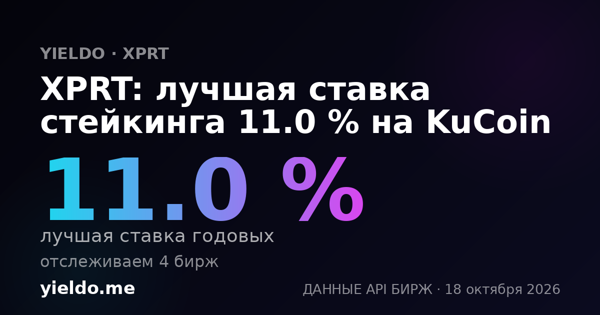 XPRT: лучшая ставка стейкинга 11.0 % на KuCoin