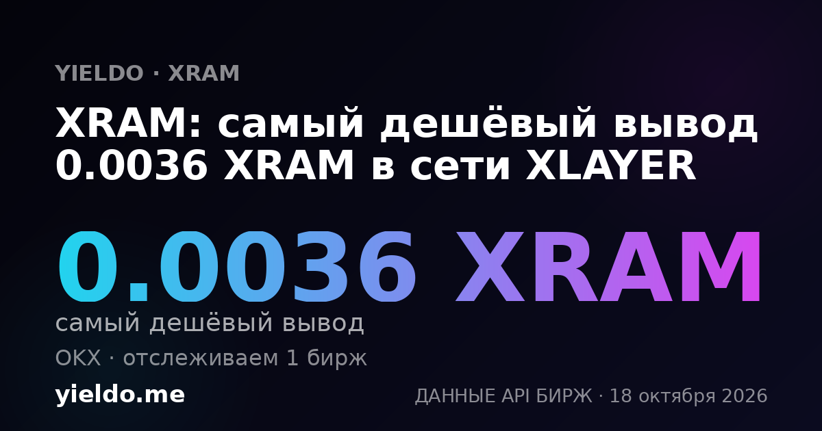 XRAM: самый дешёвый вывод 0.0036 XRAM в сети XLAYER