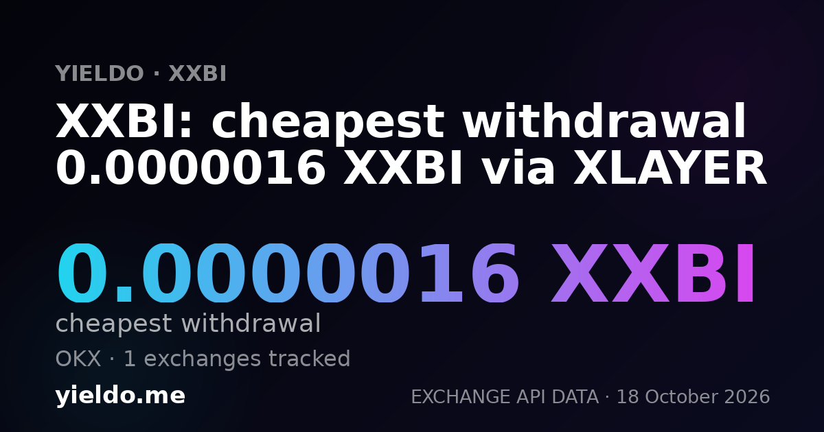 XXBI: cheapest withdrawal 0.0000016 XXBI via XLAYER