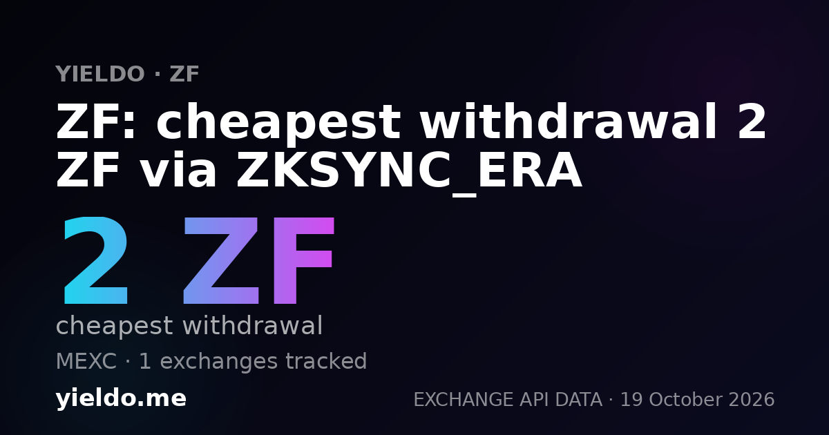 ZF: cheapest withdrawal 2 ZF via ZKSYNC_ERA