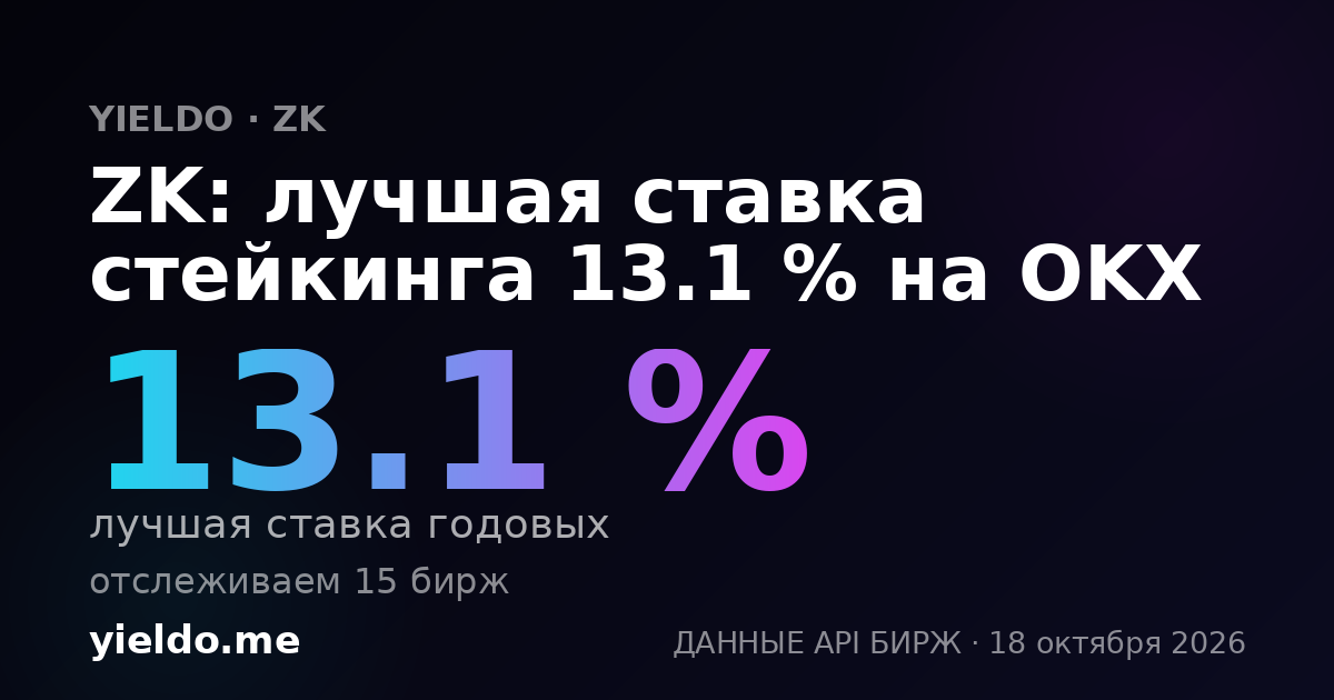 ZK: лучшая ставка стейкинга 13.3 % на OKX