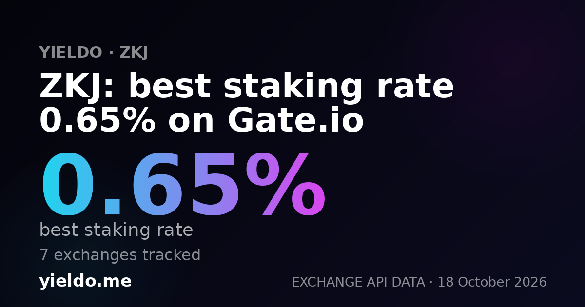 ZKJ: best staking rate 0.65% on Gate.io