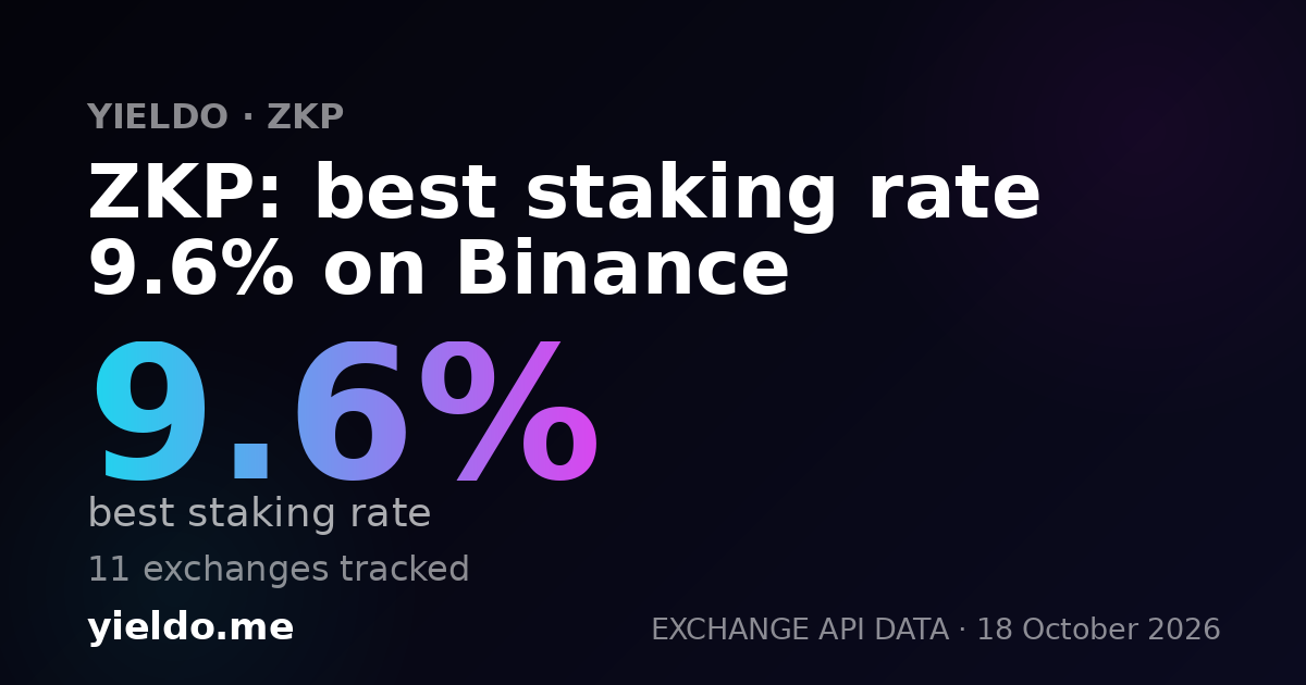 ZKP: best staking rate 9.8% on Binance
