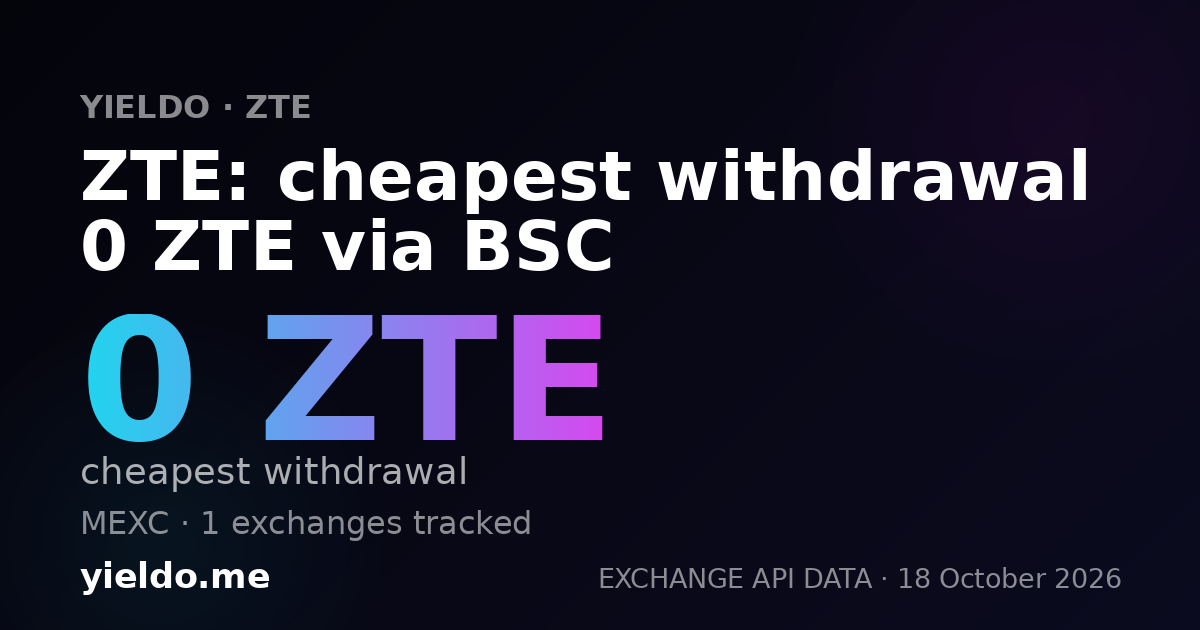 ZTE: cheapest withdrawal 0 ZTE via BSC