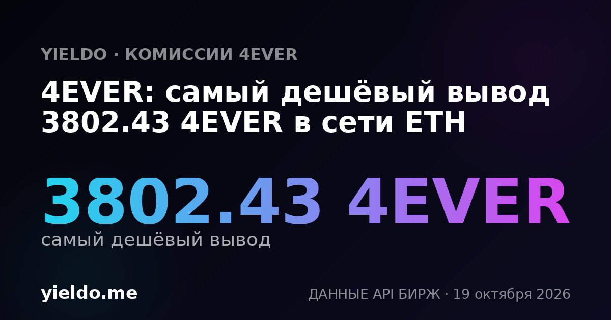 4EVER: самый дешёвый вывод 3802.43 4EVER в сети ETH