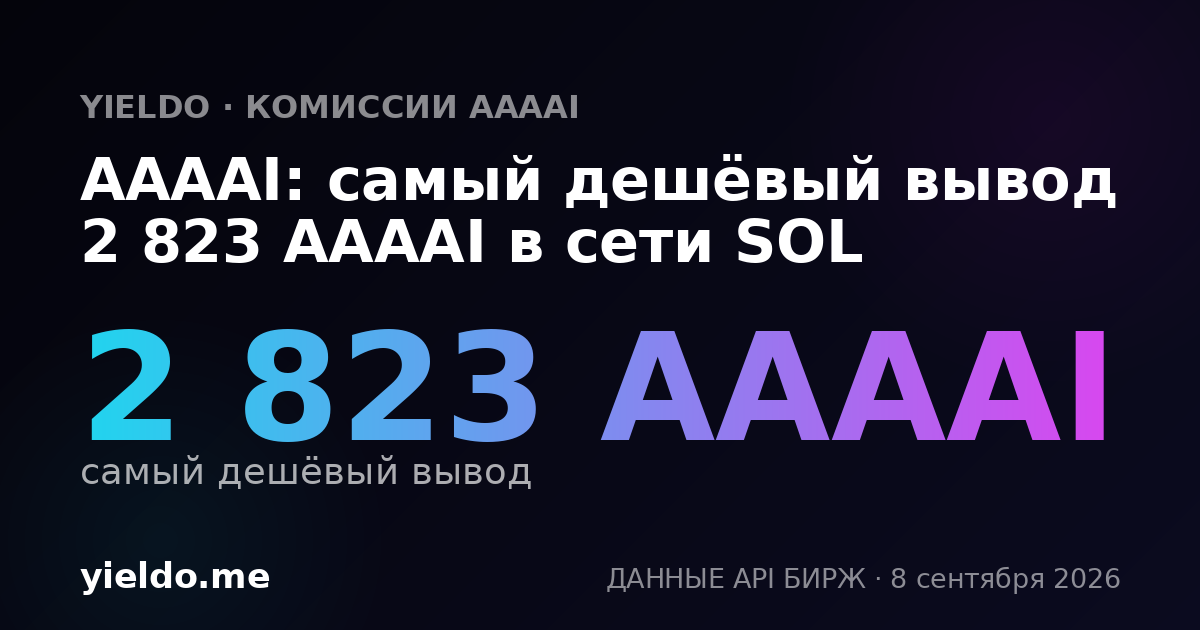 AAAAI: самый дешёвый вывод 2 823 AAAAI в сети SOL