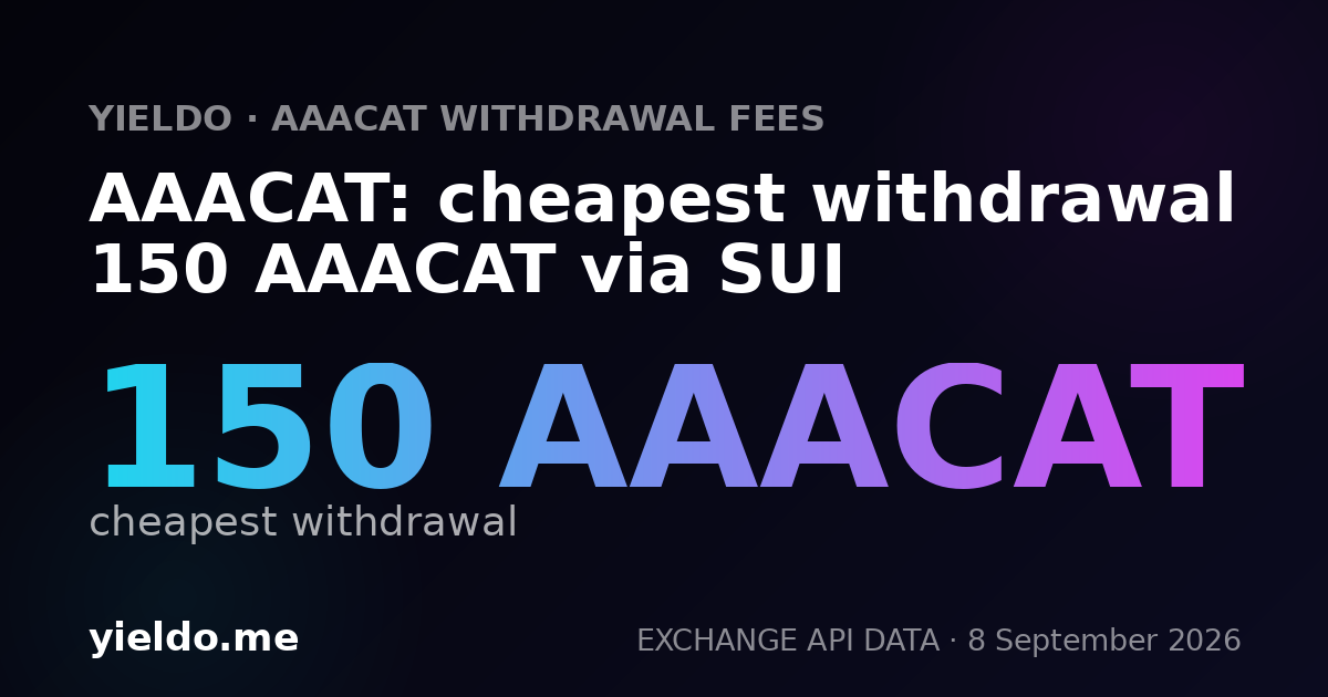AAACAT: cheapest withdrawal 150 AAACAT via SUI