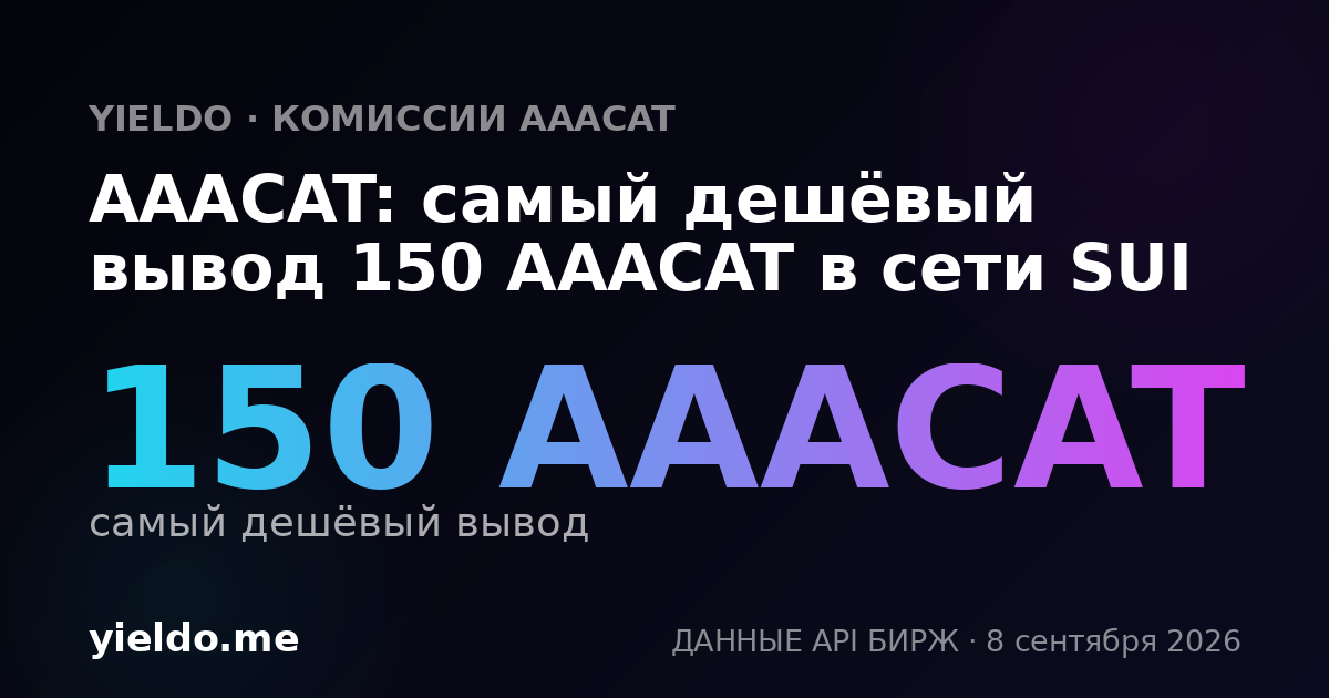 AAACAT: самый дешёвый вывод 150 AAACAT в сети SUI