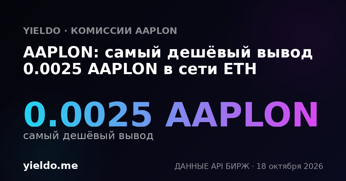 AAPLON: самый дешёвый вывод 0.0025 AAPLON в сети ETH