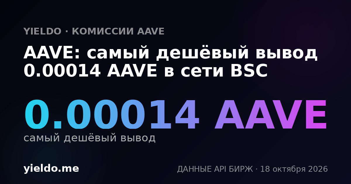 AAVE: самый дешёвый вывод 0.00014 AAVE в сети BSC