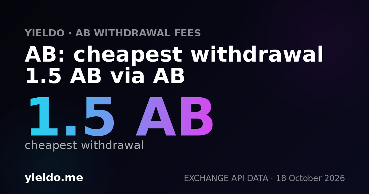AB: cheapest withdrawal 1.5 AB via AB