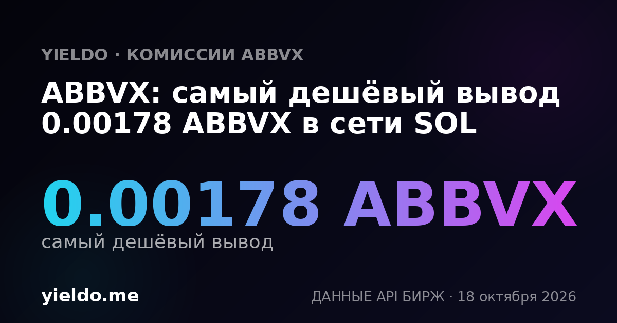 ABBVX: самый дешёвый вывод 0.00178 ABBVX в сети SOL