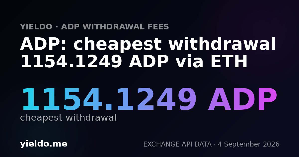 ADP: cheapest withdrawal 1154.1249 ADP via ETH