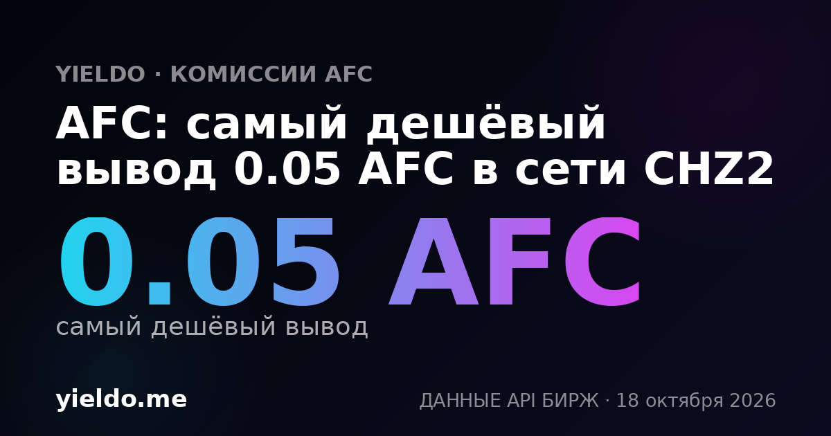 AFC: самый дешёвый вывод 0.05 AFC в сети CHZ2