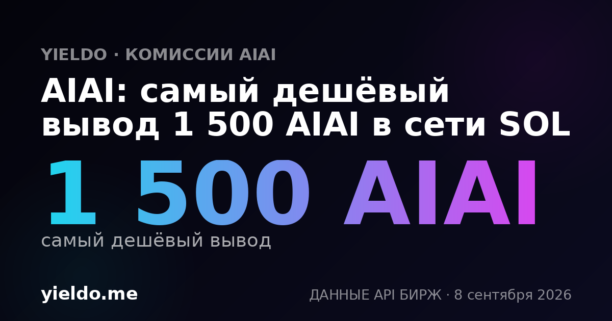 AIAI: самый дешёвый вывод 1 500 AIAI в сети SOL