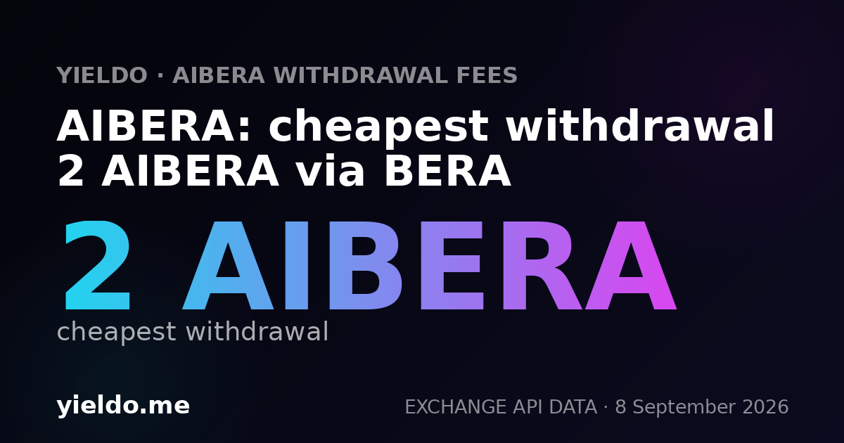 AIBERA: cheapest withdrawal 2 AIBERA via BERA