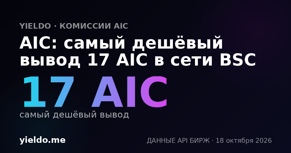 AIC: самый дешёвый вывод 17 AIC в сети BSC