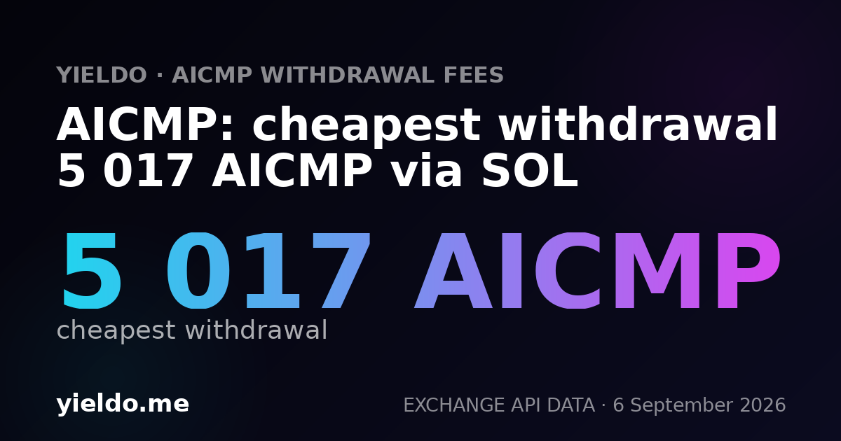 AICMP: cheapest withdrawal 5 017 AICMP via SOL