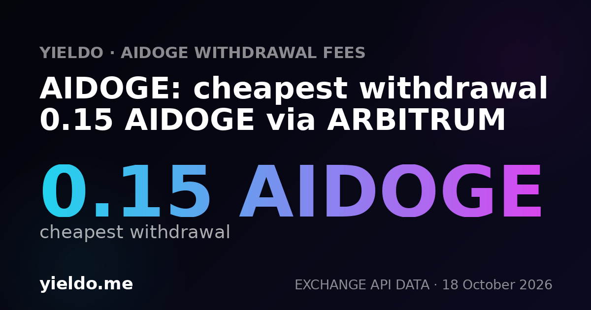 AIDOGE: cheapest withdrawal 0.15 AIDOGE via ARBITRUM