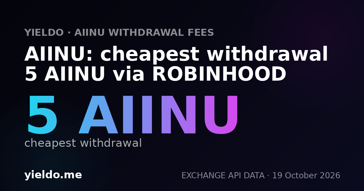 AIINU: cheapest withdrawal 5 AIINU via ROBINHOOD