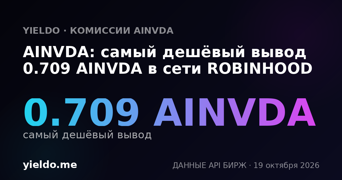 AINVDA: самый дешёвый вывод 0.709 AINVDA в сети ROBINHOOD